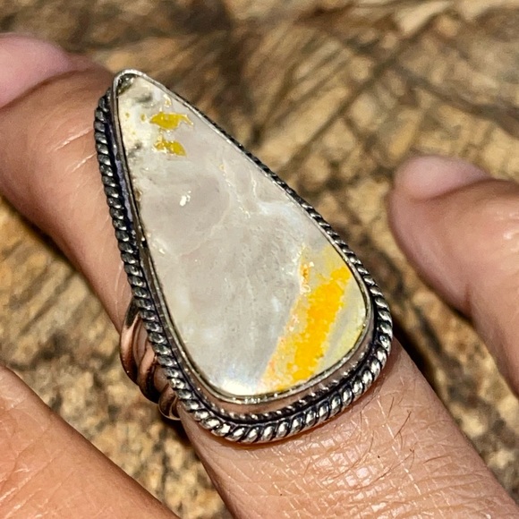 Indonesian Bumblebee Jasper Ring Size 5 1/4 - Picture 5 of 13